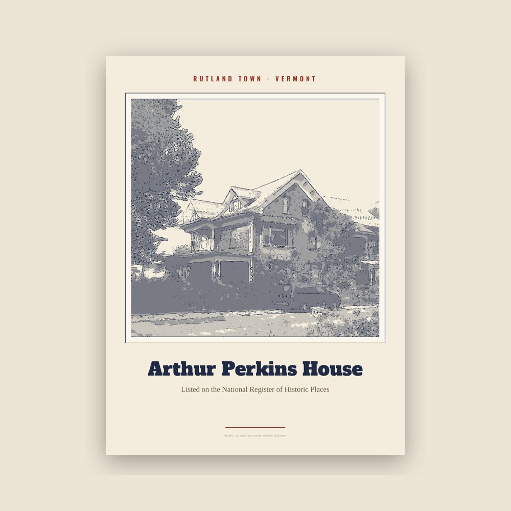 Rutland Town Arthur Perkins House Landmark Print