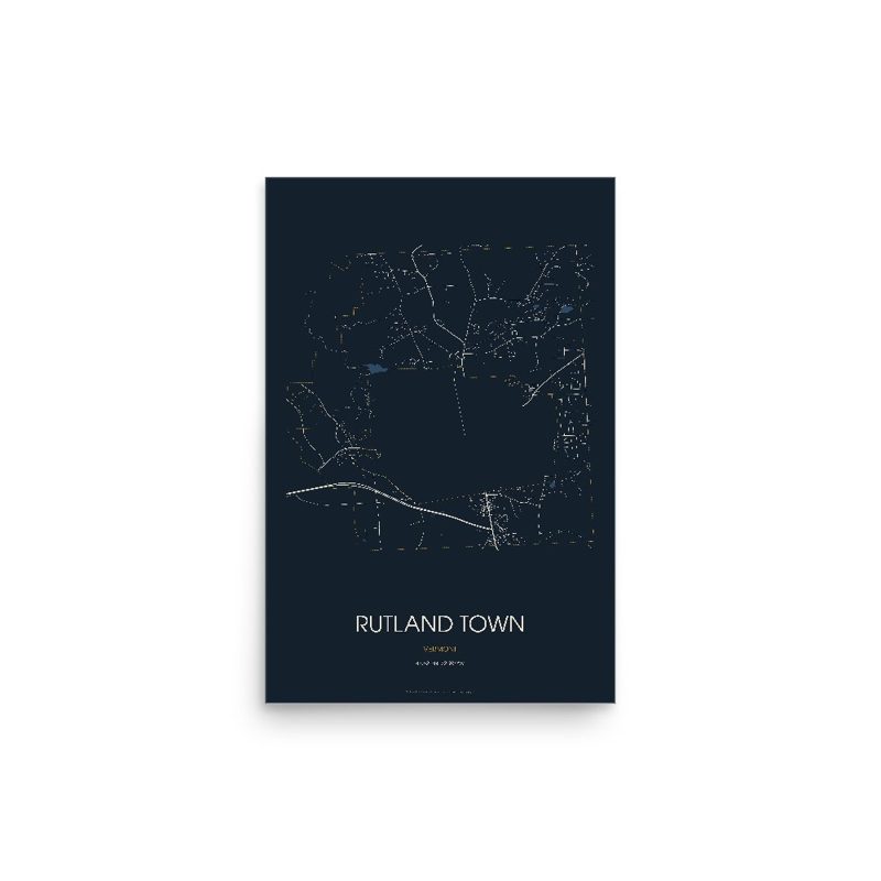 Rutland Town Street Map Poster · Midnight