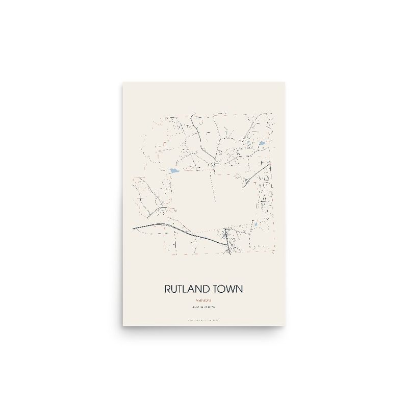 Rutland Town Street Map Poster · Linen