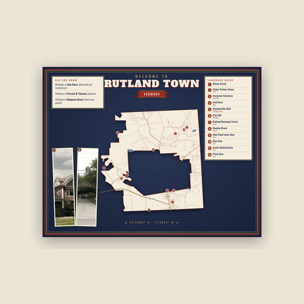 Rutland Town Map Placemat