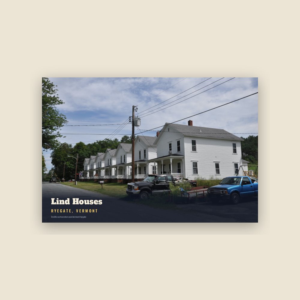Ryegate Lind Houses Postcard