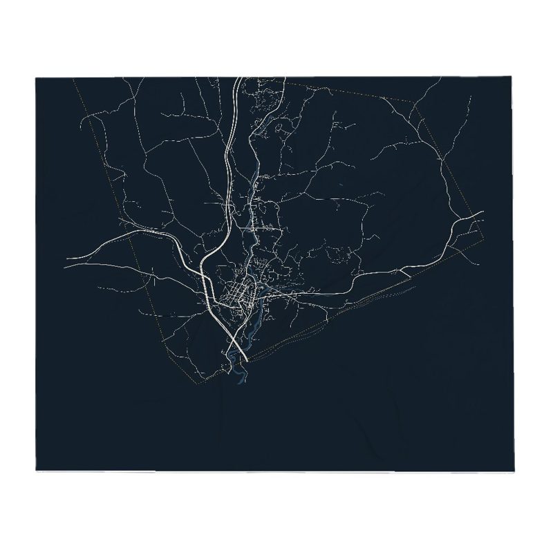 Saint Johnsbury Street Map Throw Blanket