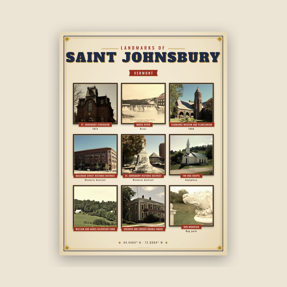 Saint Johnsbury Landmarks Photo Poster