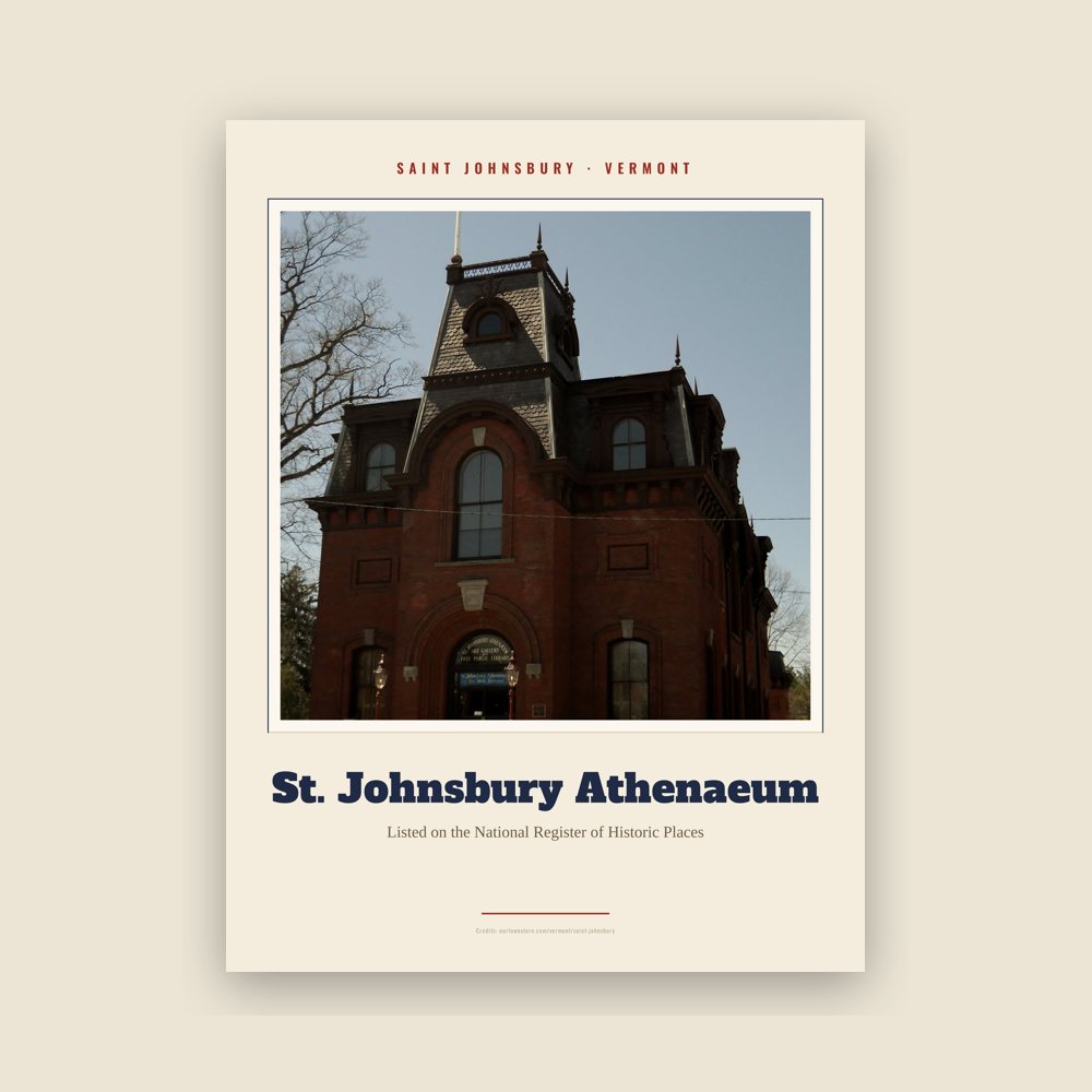 Saint Johnsbury St. Johnsbury Athenaeum Landmark Print