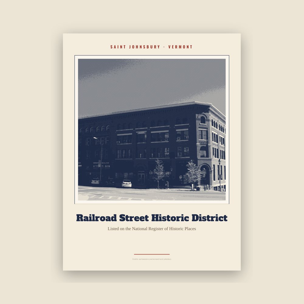 Saint Johnsbury Railroad Street Historic District Landmark Print