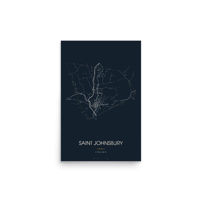 Saint Johnsbury Street Map Poster · Midnight