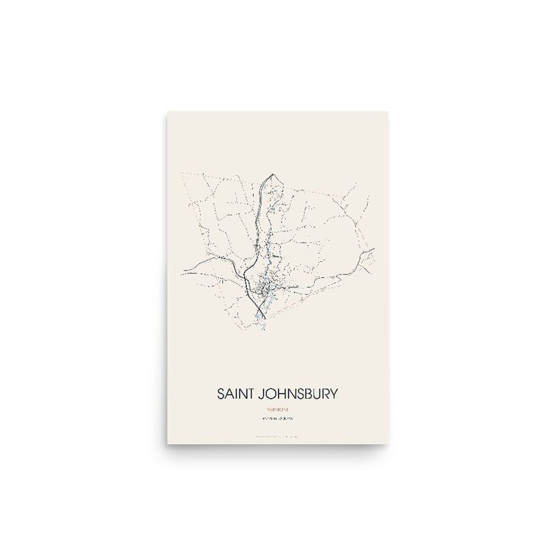 Saint Johnsbury Street Map Poster · Linen