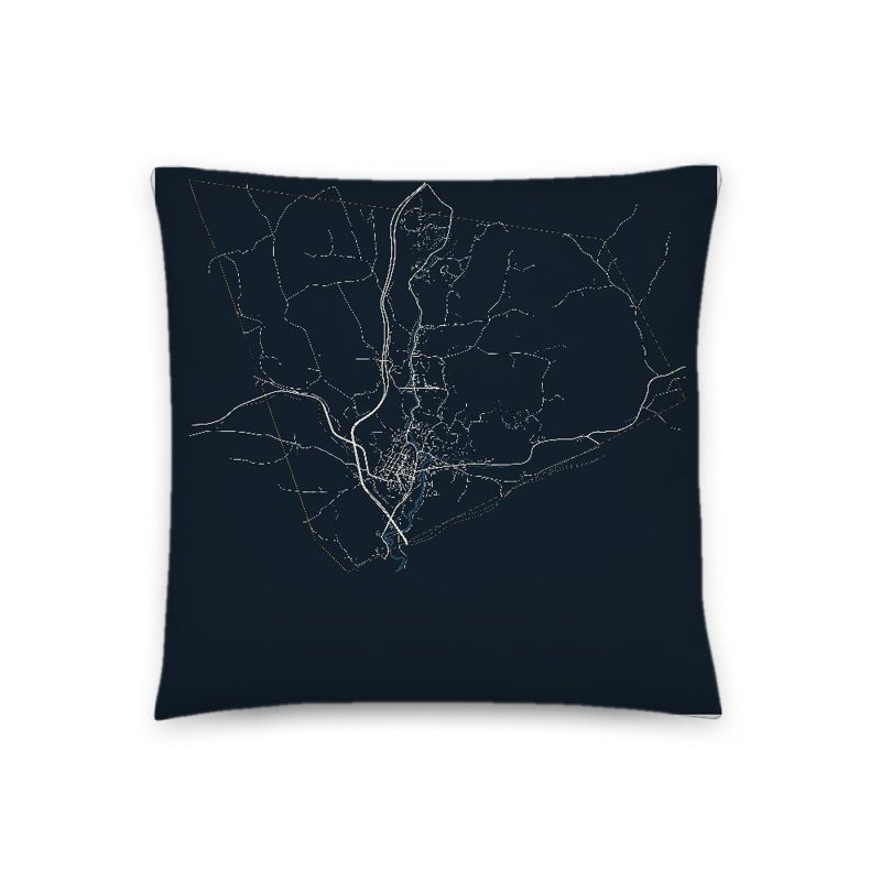 Saint Johnsbury Map Throw Pillow