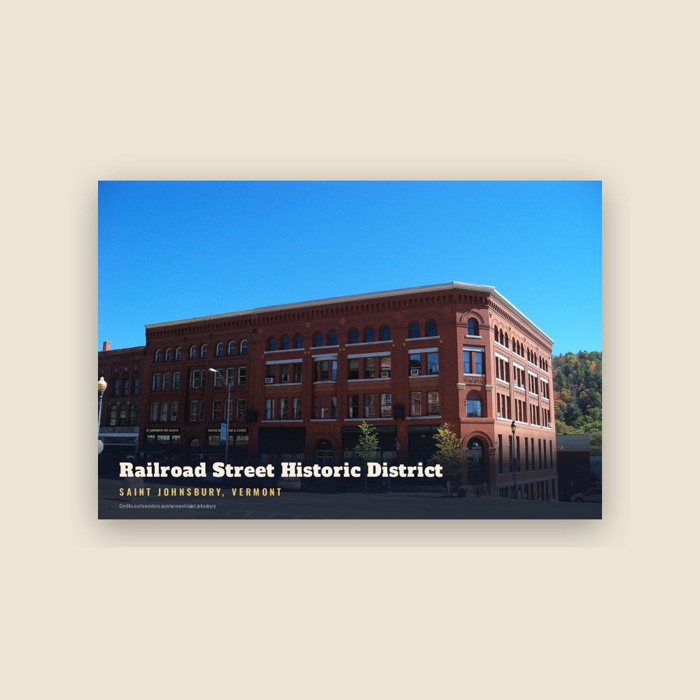 Saint Johnsbury Railroad Street Historic District Postcard