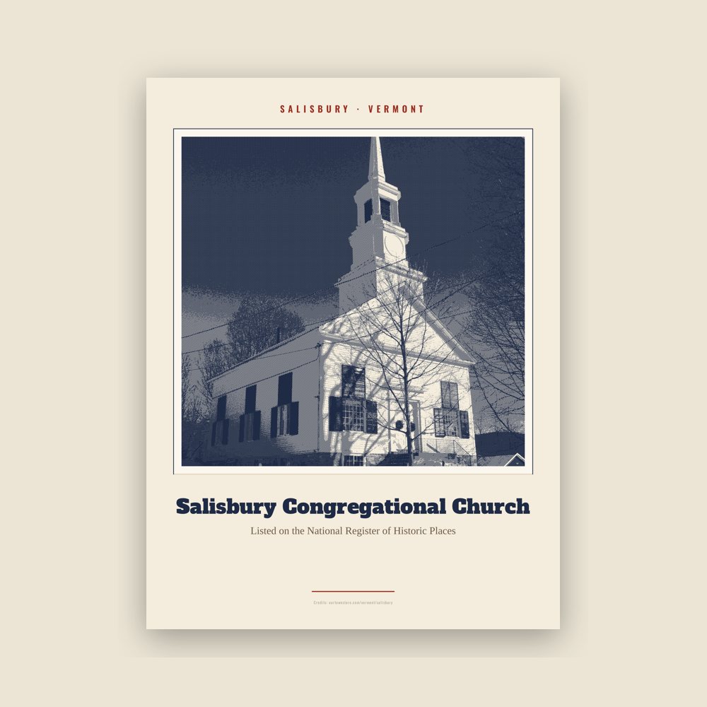 Salisbury Salisbury Congregational Church Landmark Print