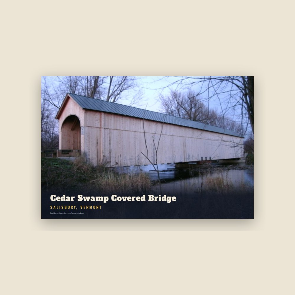 Salisbury Cedar Swamp Covered Bridge Postcard