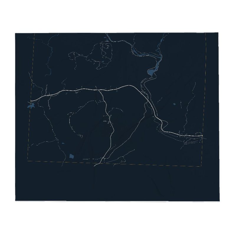 Searsburg Street Map Throw Blanket