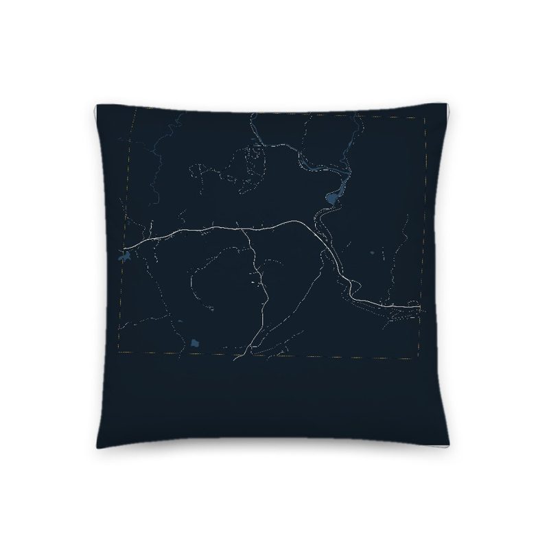 Searsburg Map Throw Pillow