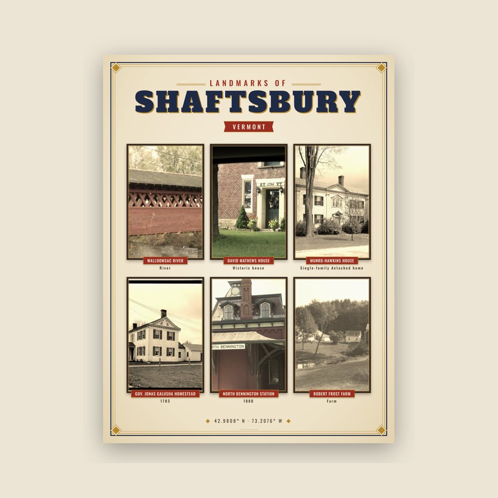 Shaftsbury Landmarks Photo Poster