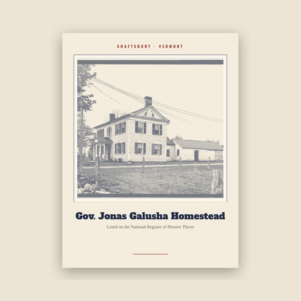 Shaftsbury Gov. Jonas Galusha Homestead Landmark Print