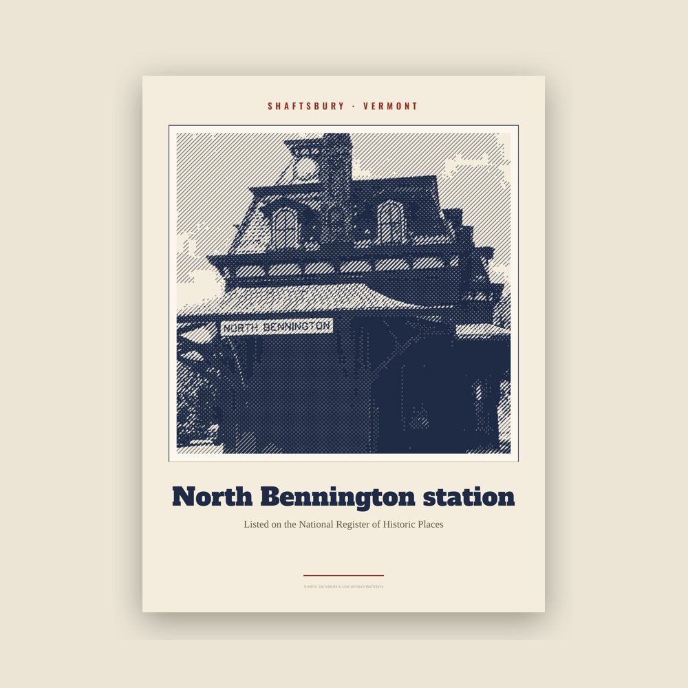 Shaftsbury North Bennington station Landmark Print