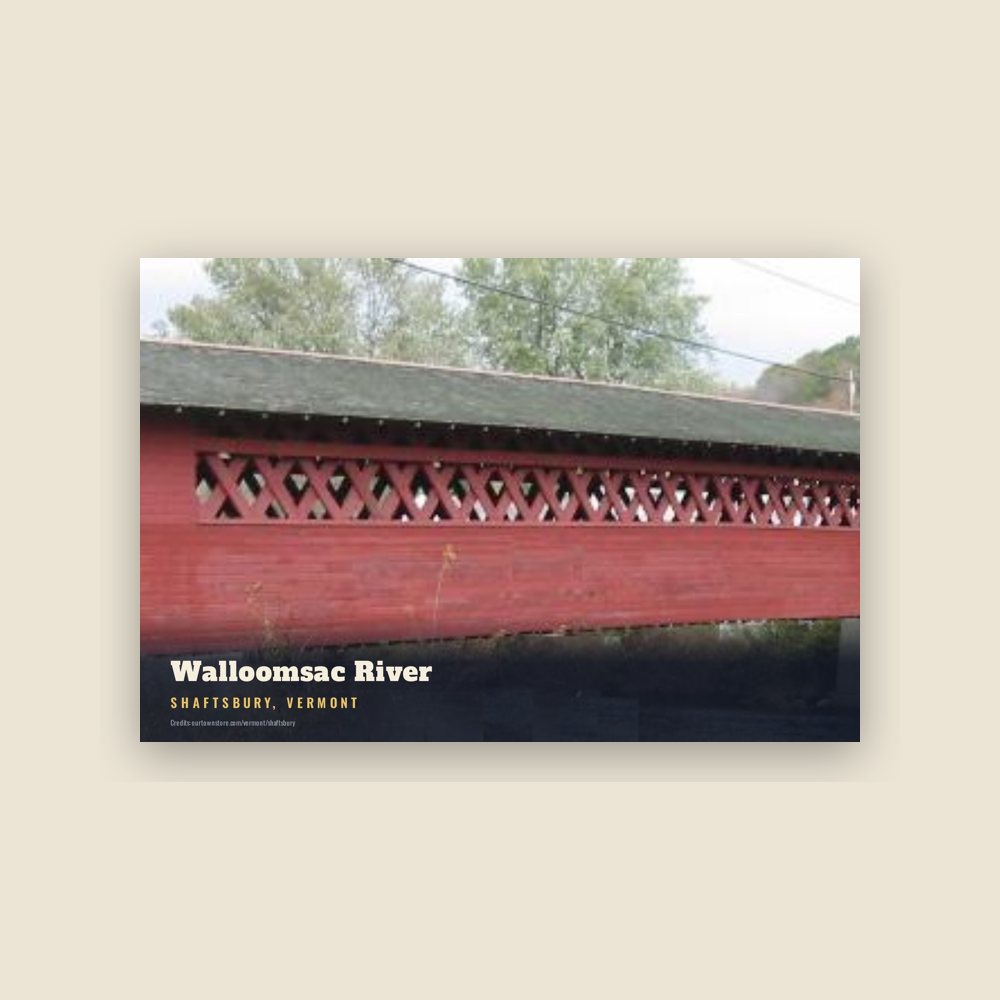 Shaftsbury Walloomsac River Postcard
