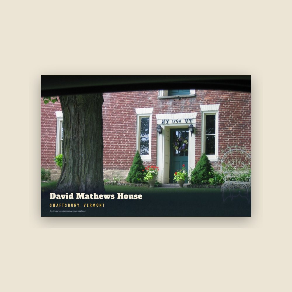 Shaftsbury David Mathews House Postcard