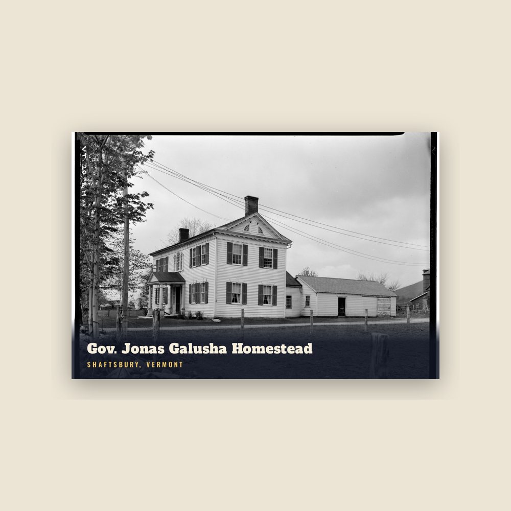 Shaftsbury Gov. Jonas Galusha Homestead Postcard