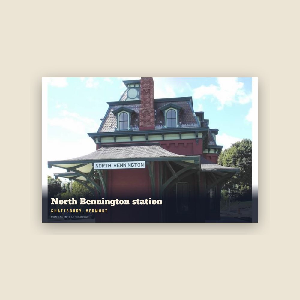 Shaftsbury North Bennington station Postcard