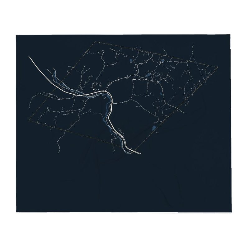 Sharon Street Map Throw Blanket