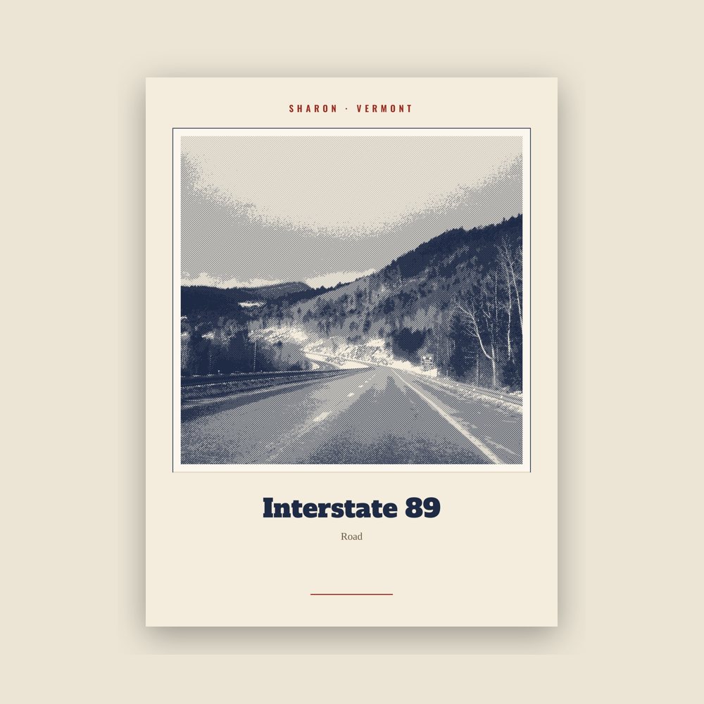 Sharon Interstate 89 Landmark Print
