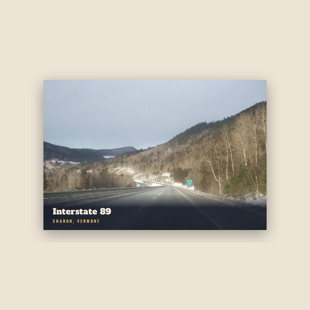 Sharon Interstate 89 Postcard