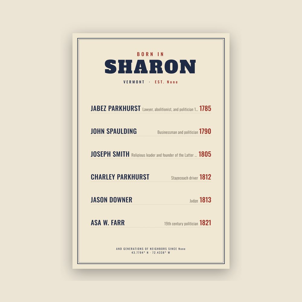 Sharon “Born In” Poster
