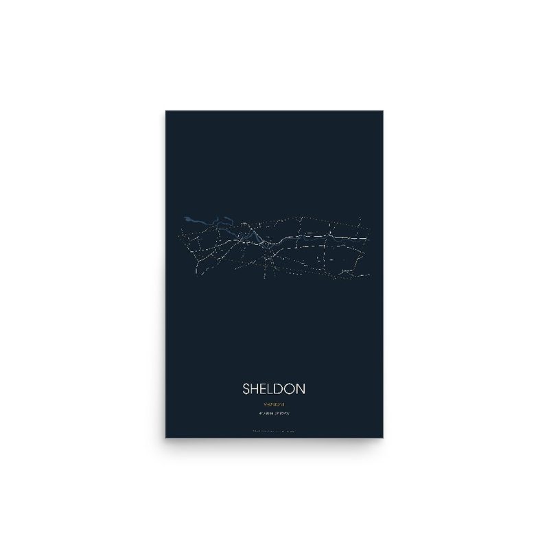 Sheldon Street Map Poster · Midnight