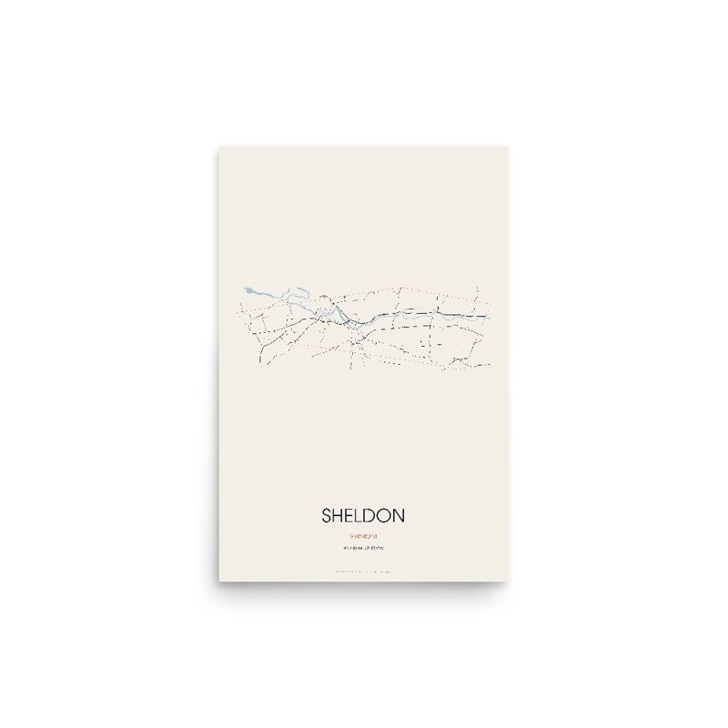Sheldon Street Map Poster · Linen