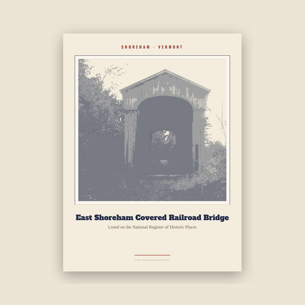 Shoreham East Shoreham Covered Railroad Bridge Landmark Print