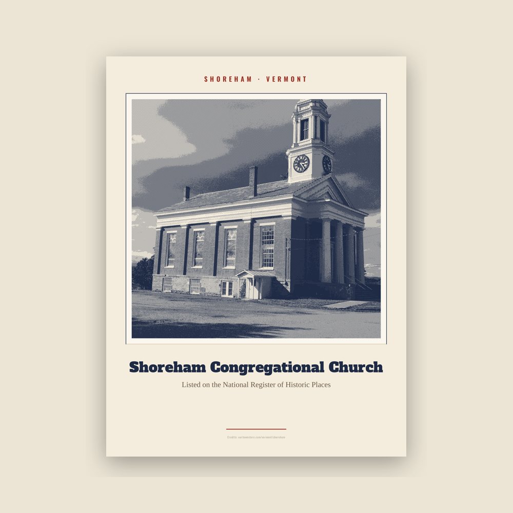 Shoreham Shoreham Congregational Church Landmark Print