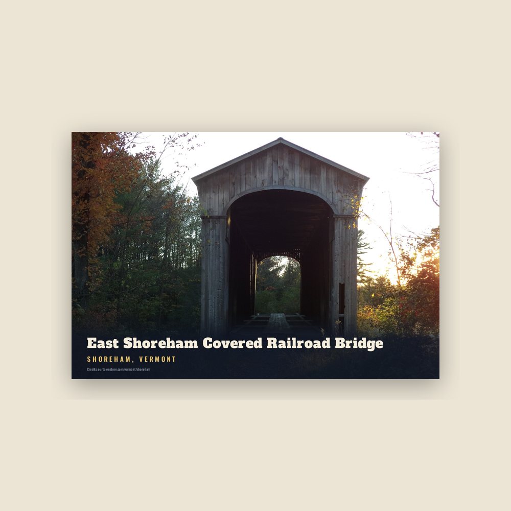Shoreham East Shoreham Covered Railroad Bridge Postcard