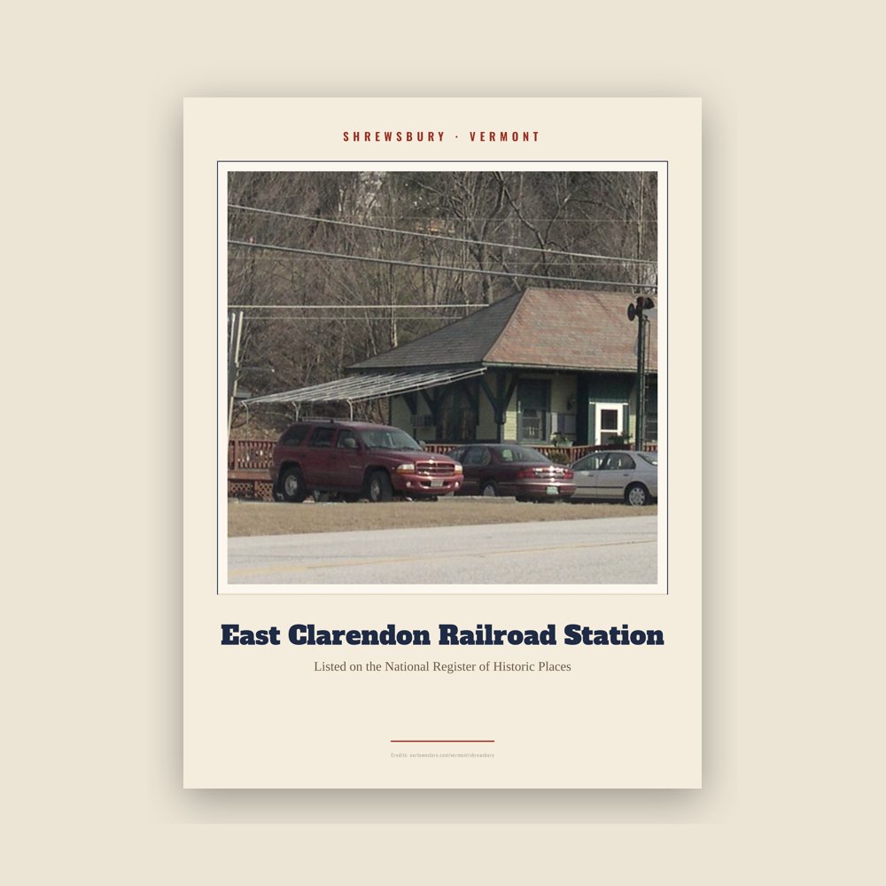 Shrewsbury East Clarendon Railroad Station Landmark Print