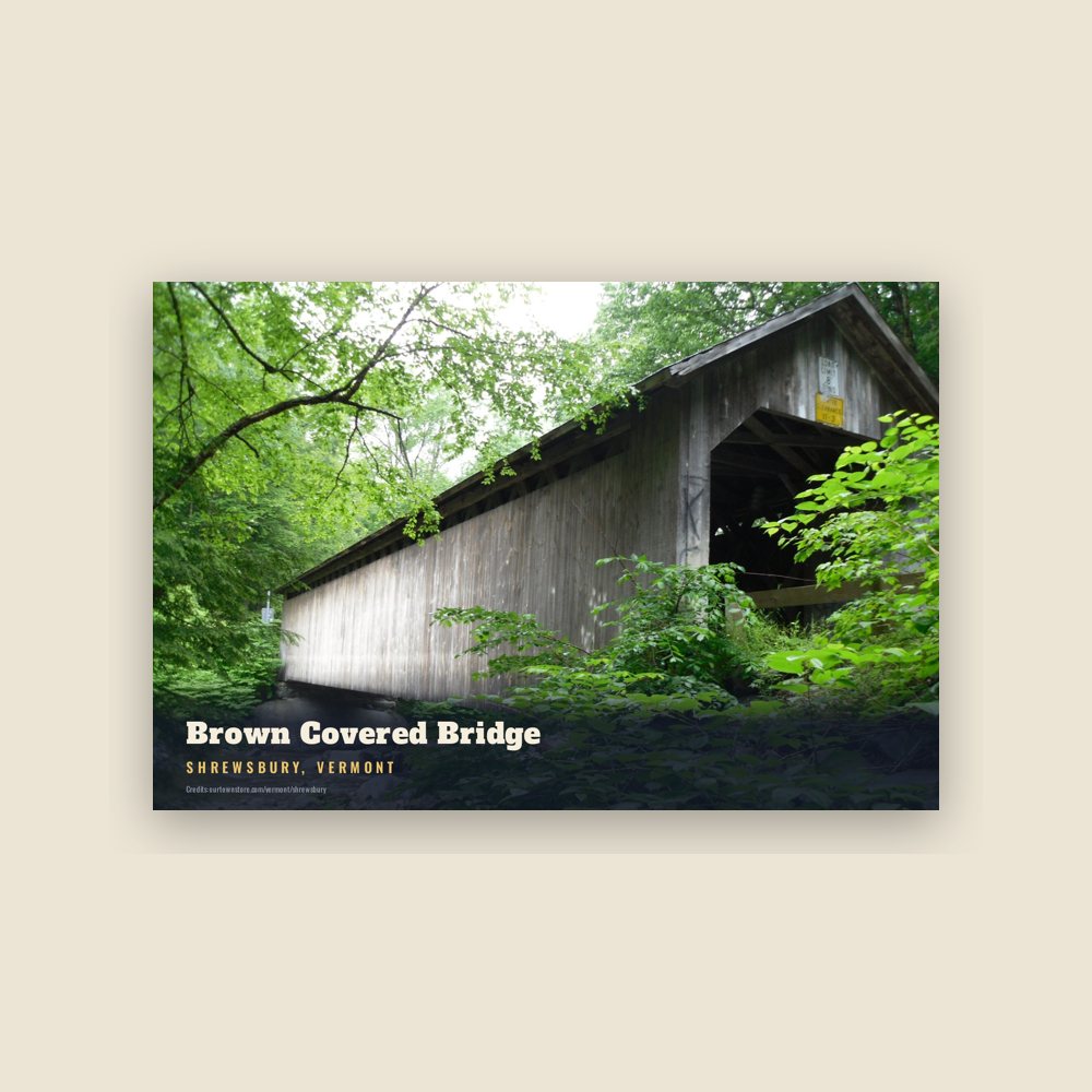 Shrewsbury Brown Covered Bridge Postcard