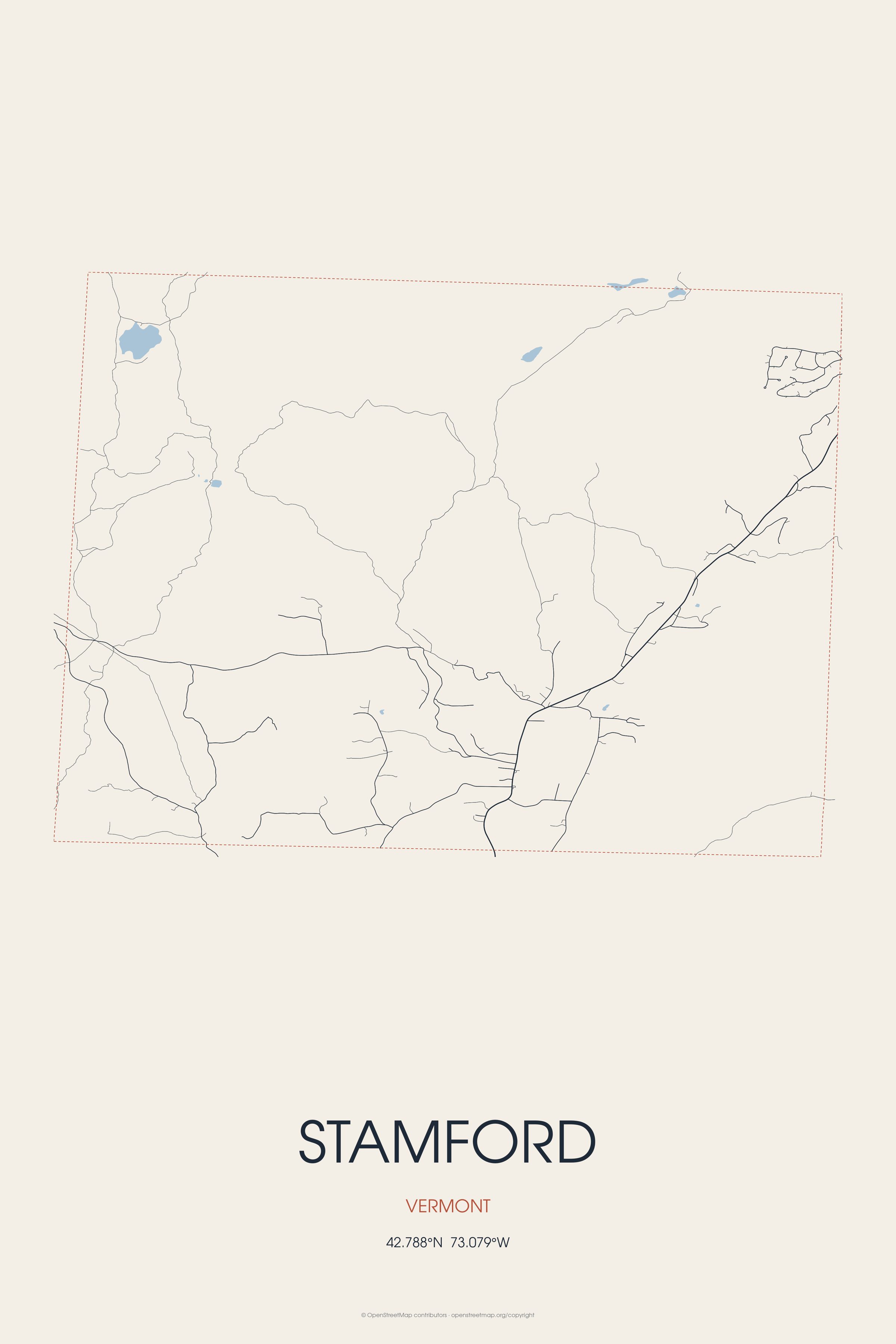 Street map of Stamford, Vermont