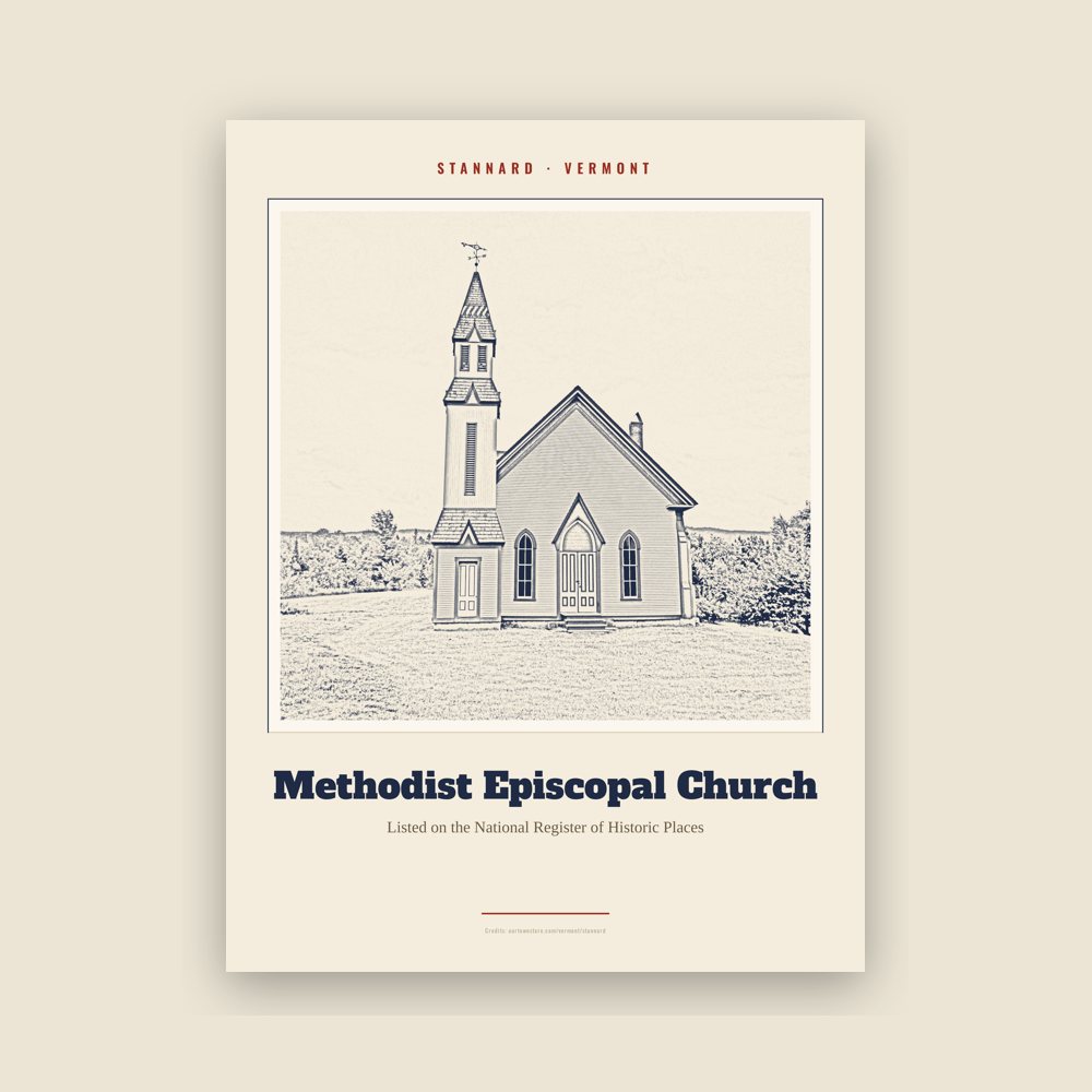 Stannard Methodist Episcopal Church Landmark Print
