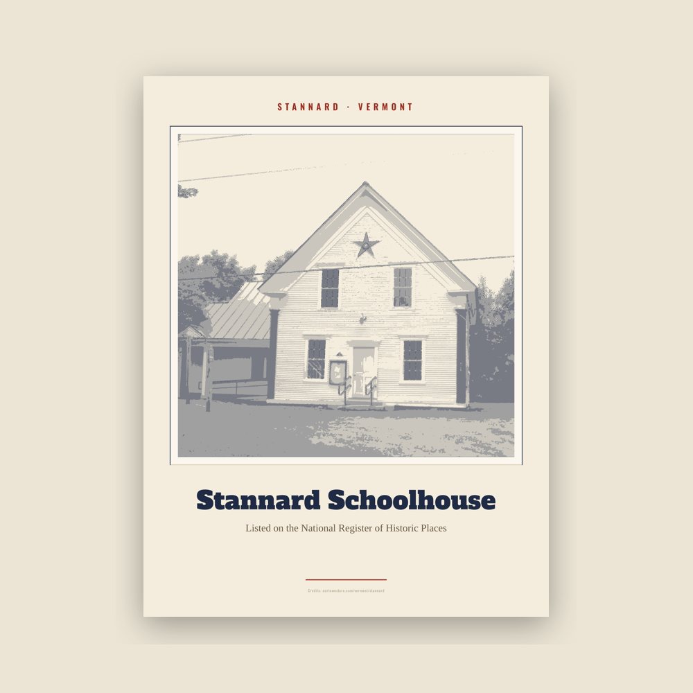 Stannard Stannard Schoolhouse Landmark Print