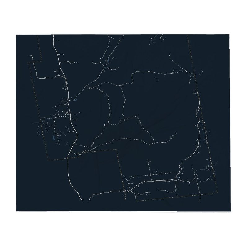 Starksboro Street Map Throw Blanket