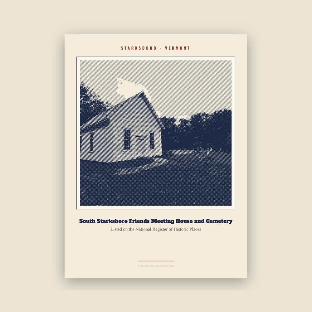 Starksboro South Starksboro Friends Meeting House and Cemetery Landmark Print