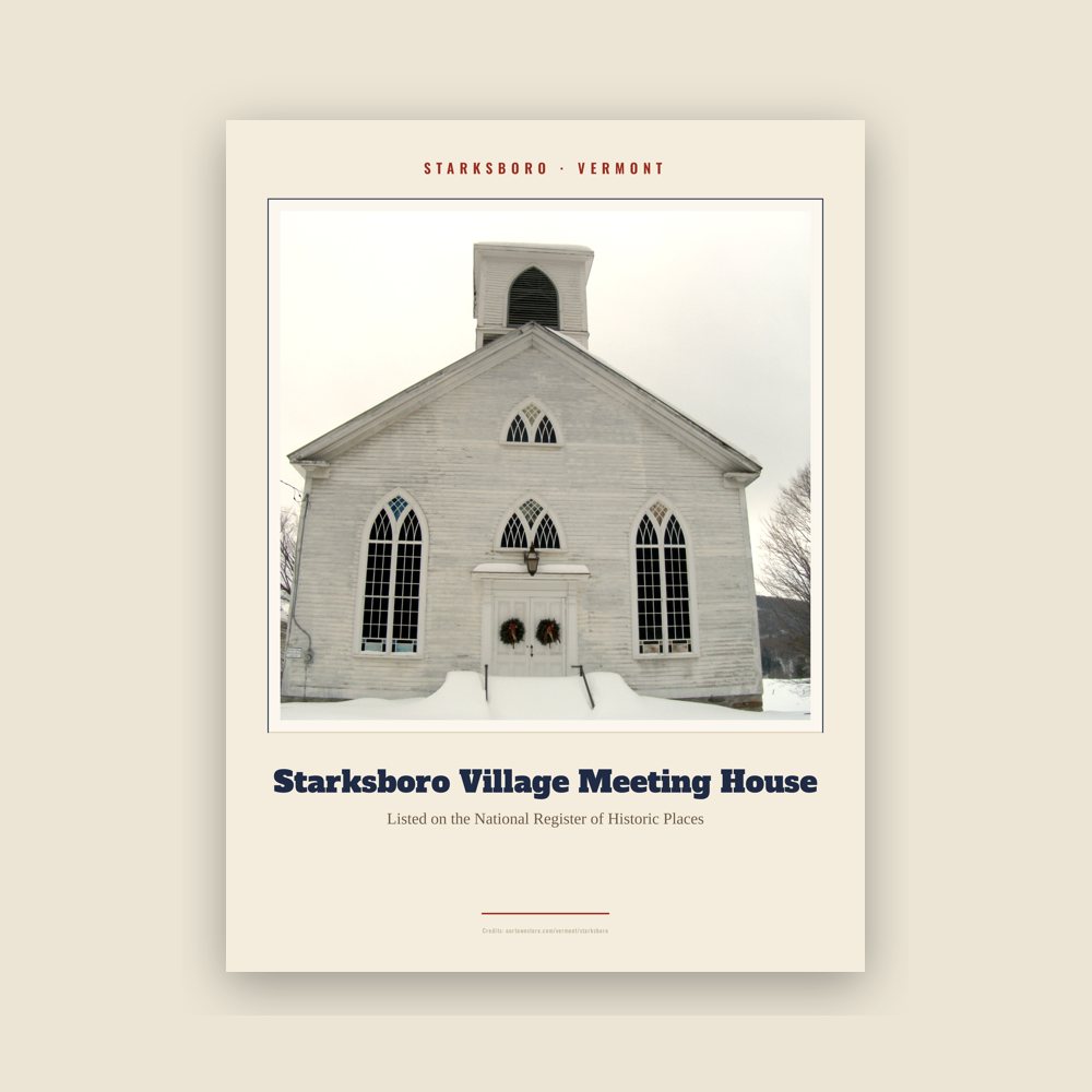 Starksboro Starksboro Village Meeting House Landmark Print