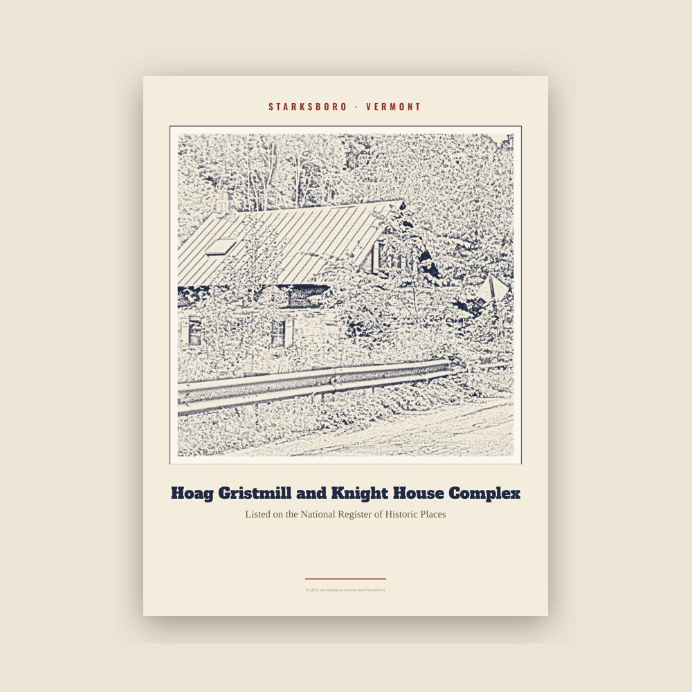 Starksboro Hoag Gristmill and Knight House Complex Landmark Print