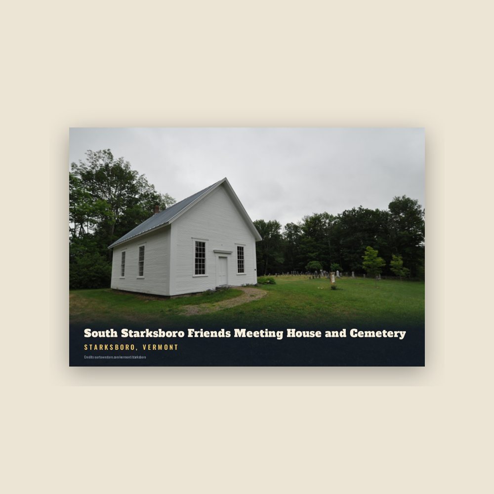 Starksboro South Starksboro Friends Meeting House and Cemetery Postcard