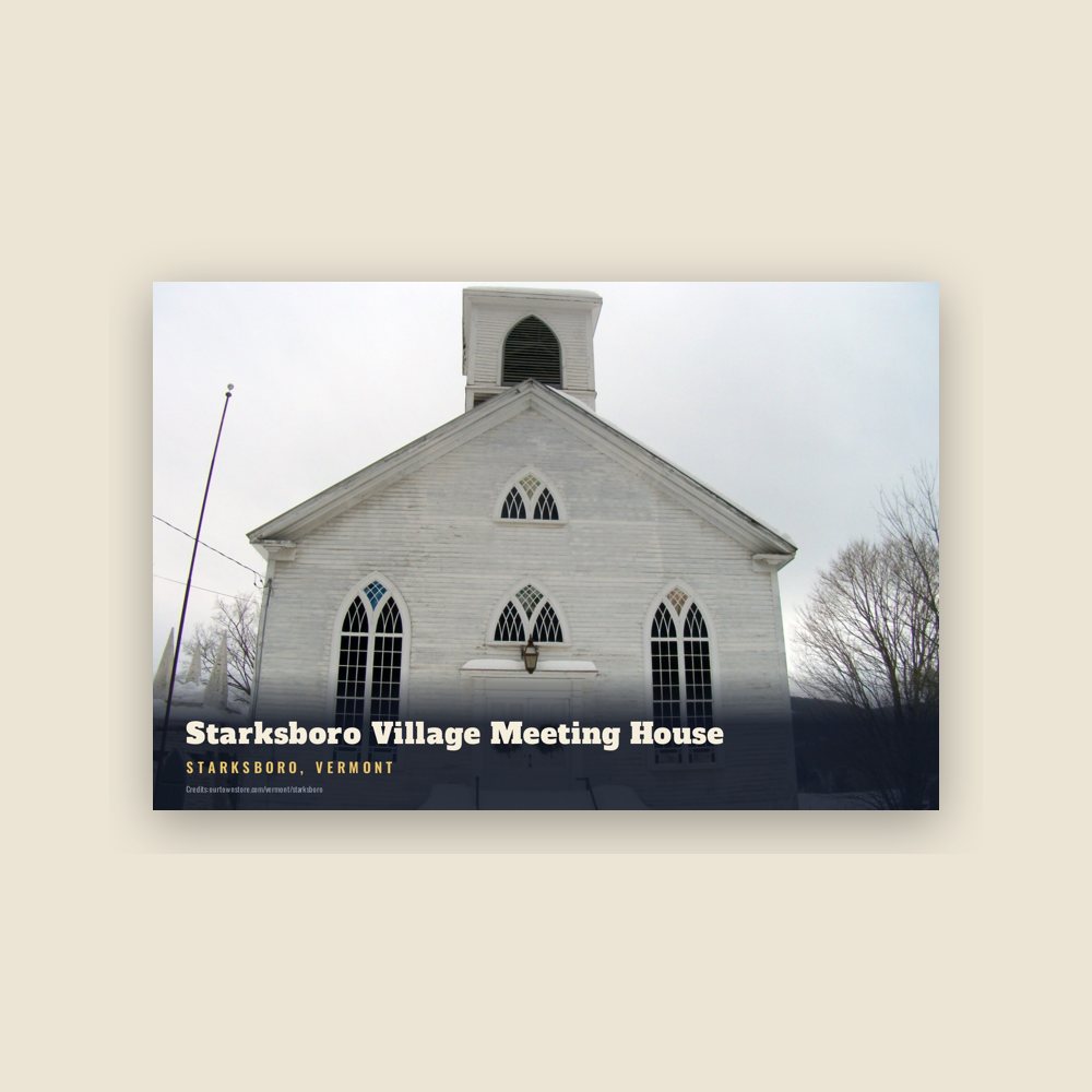 Starksboro Starksboro Village Meeting House Postcard