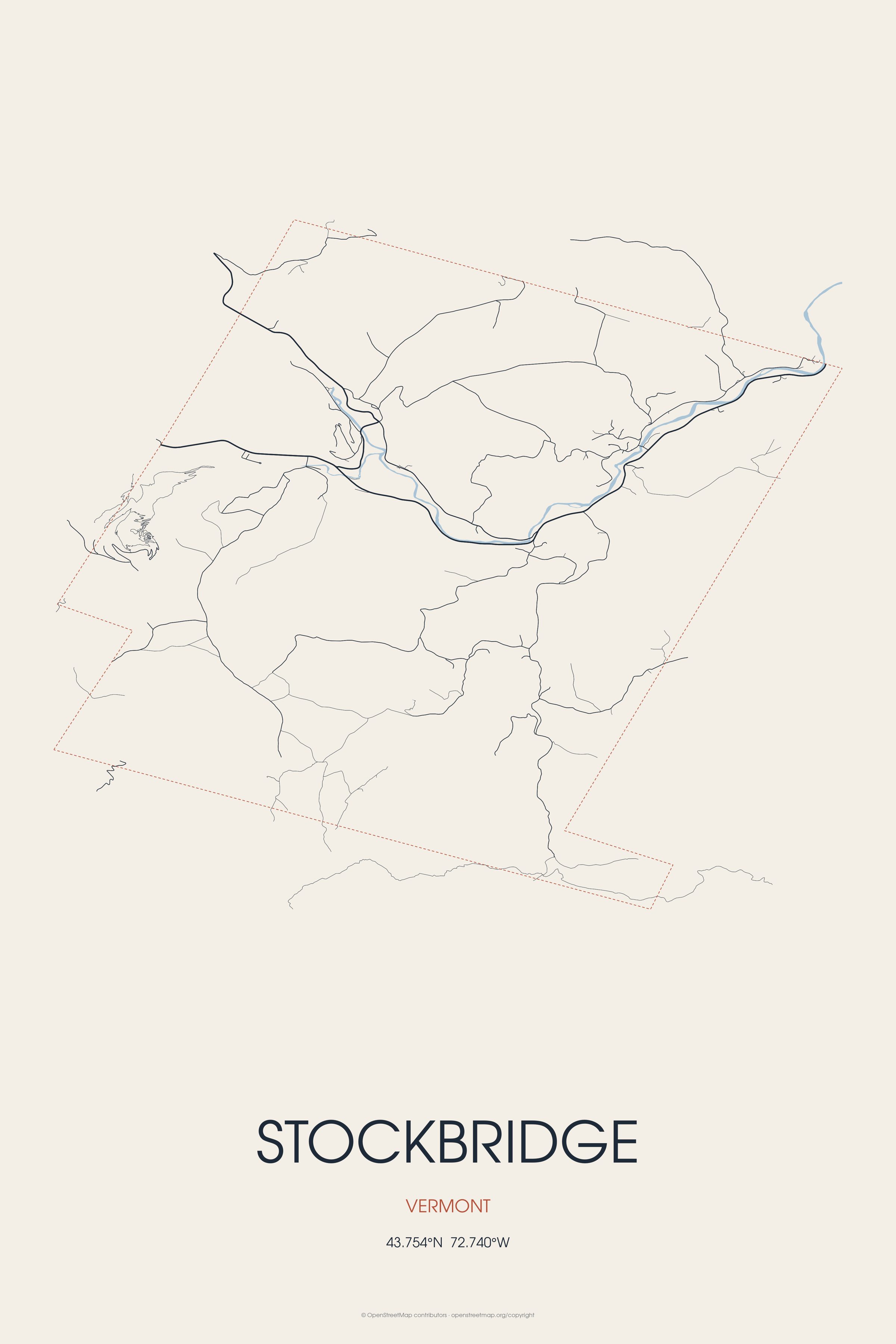 Street map of Stockbridge, Vermont