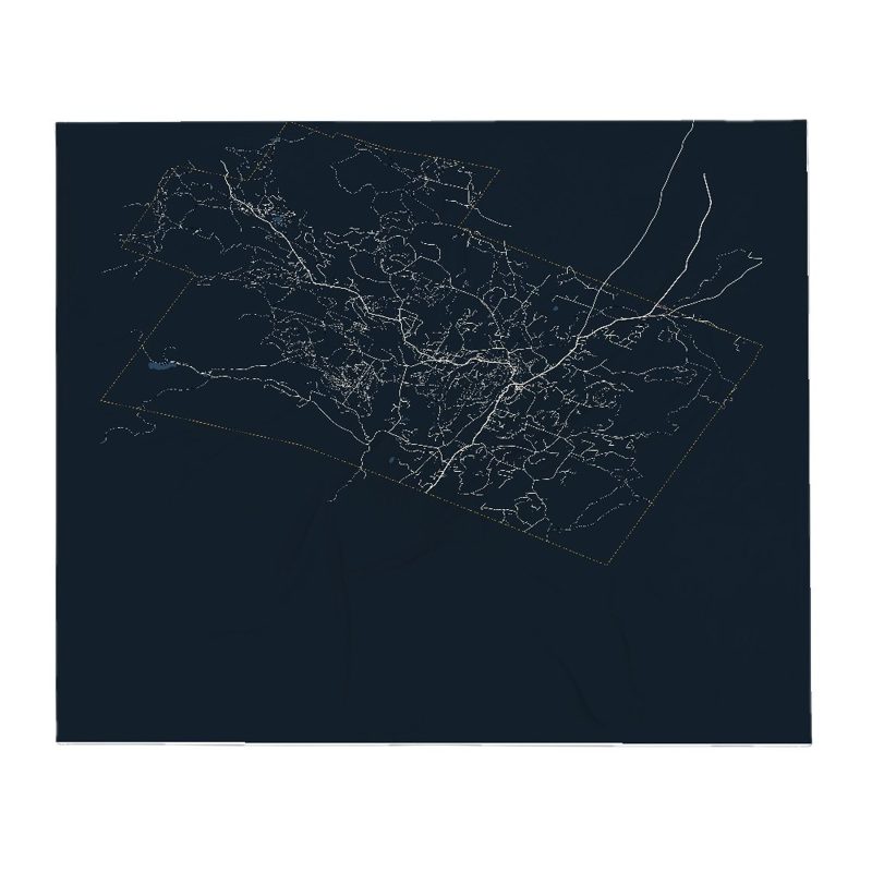 Stowe Street Map Throw Blanket