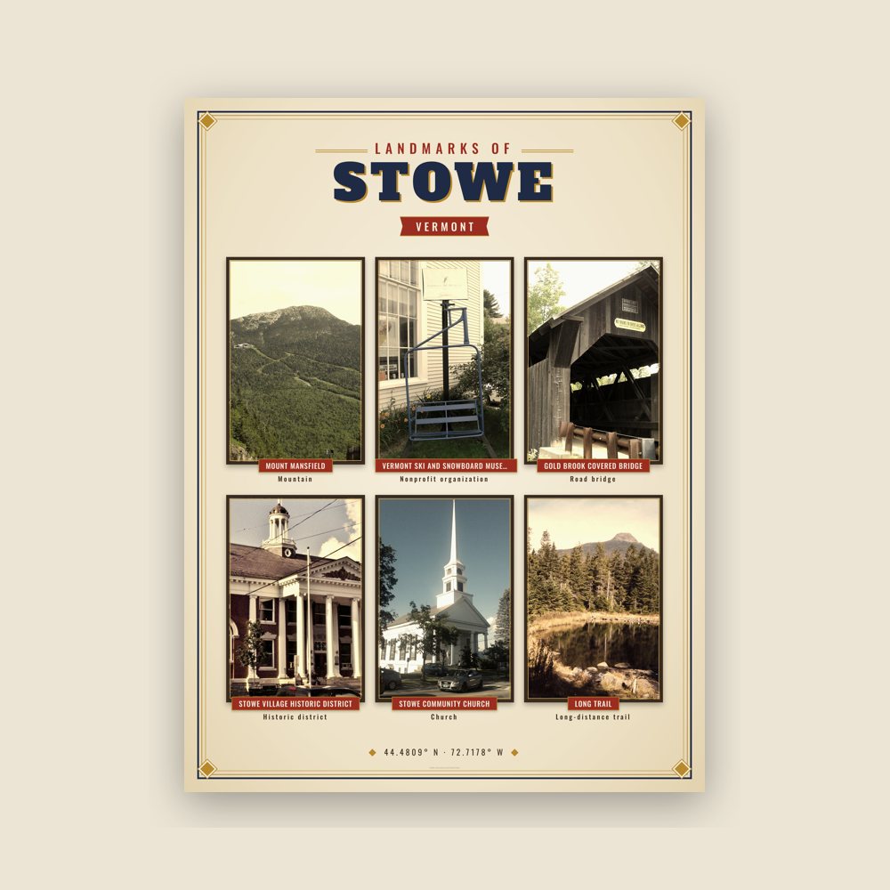 Stowe Landmarks Photo Poster