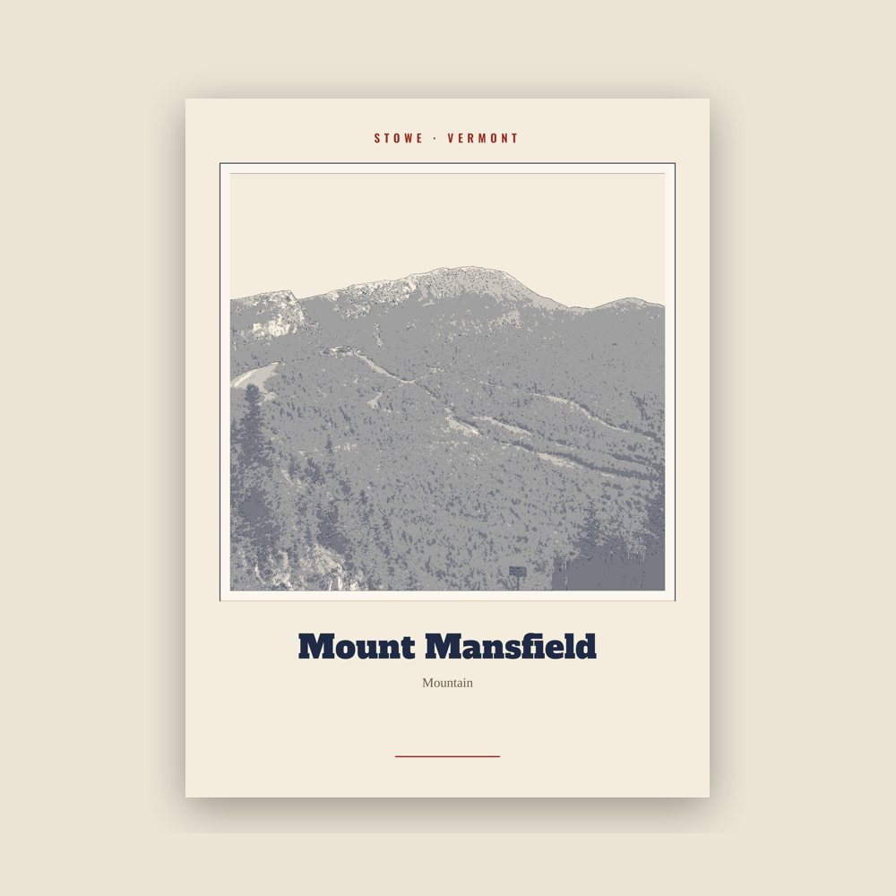 Stowe Mount Mansfield Landmark Print
