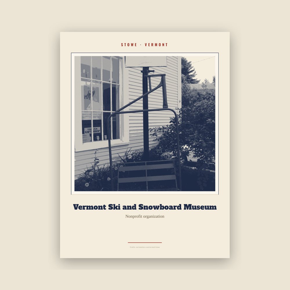 Stowe Vermont Ski and Snowboard Museum Landmark Print