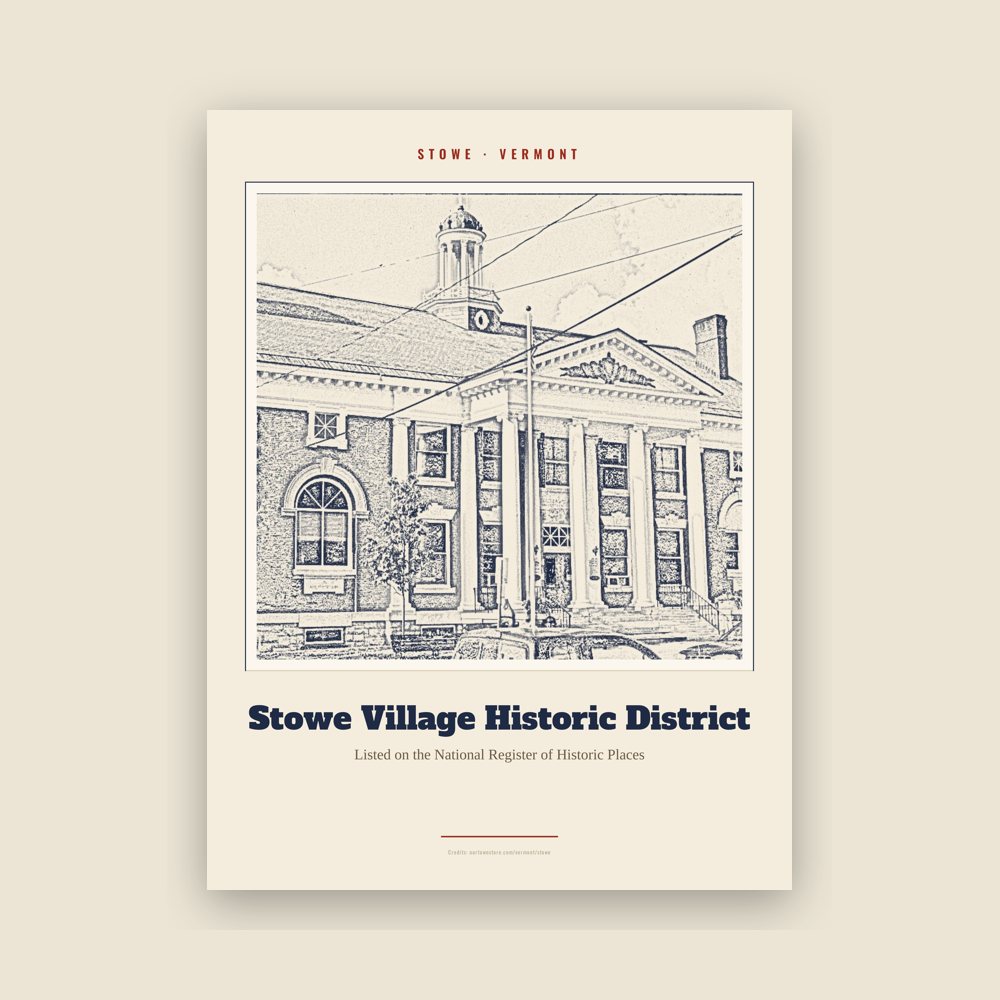 Stowe Stowe Village Historic District Landmark Print